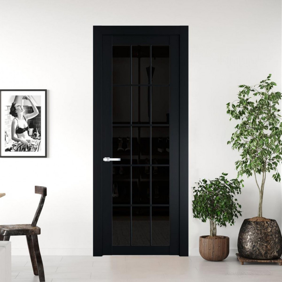 Межкомнатная дверь ProfilDoors 1.1.2 (р.15) PD цвет Блэк вставка Черное тонированное
