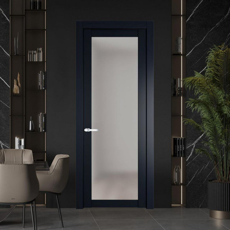 Межкомнатная дверь ProfilDoors 1.1.2 PD цвет Нэви Блу вставка Матовое