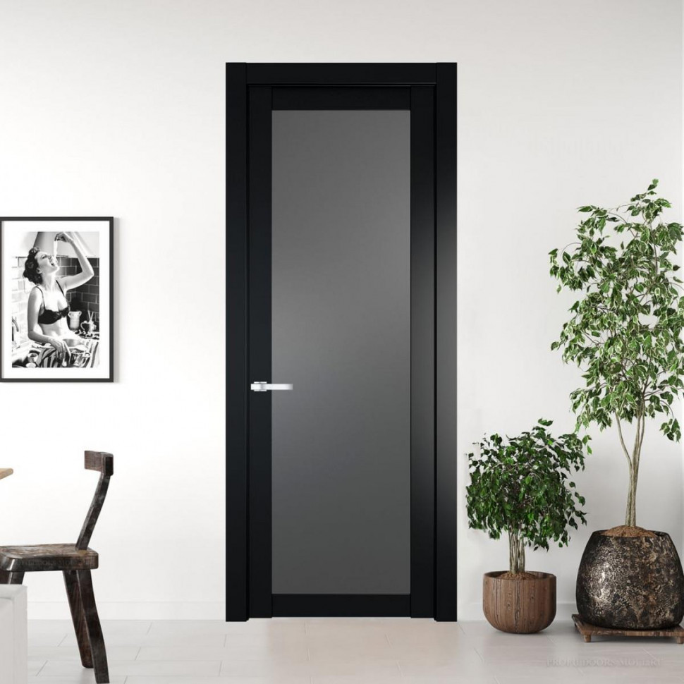 Межкомнатная дверь ProfilDoors 2.1.2 PD цвет Блэк вставка Графит