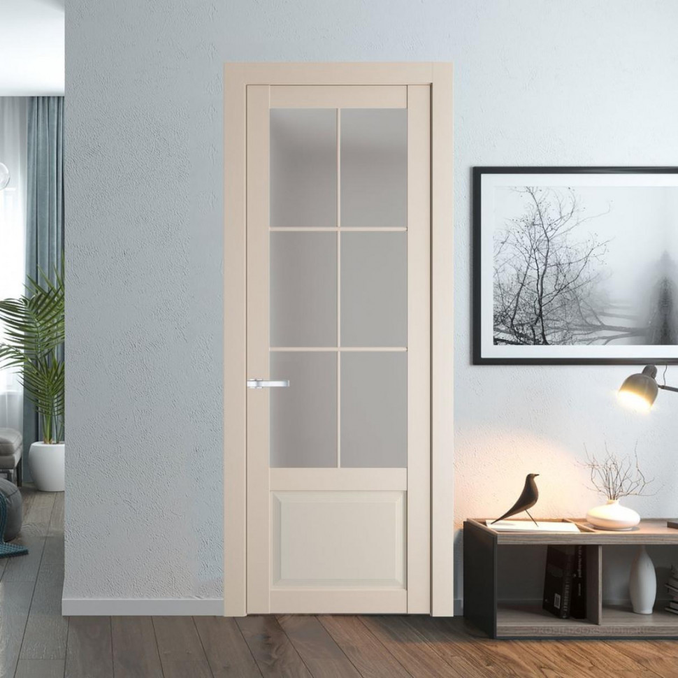 Межкомнатная дверь ProfilDoors 2.2.2 (р.6) PD цвет Кремовая Магнолия вставка Матовое