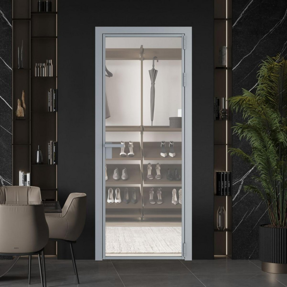 Межкомнатная дверь ProfilDoors 1 AG стекло Комфорт нейтрал цвет профиля Серебро