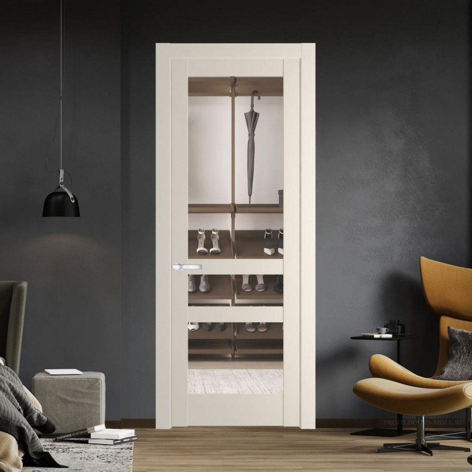 Межкомнатная дверь ProfilDoors 3.5.2 PD цвет Кремовая Магнолия вставка Прозрачное