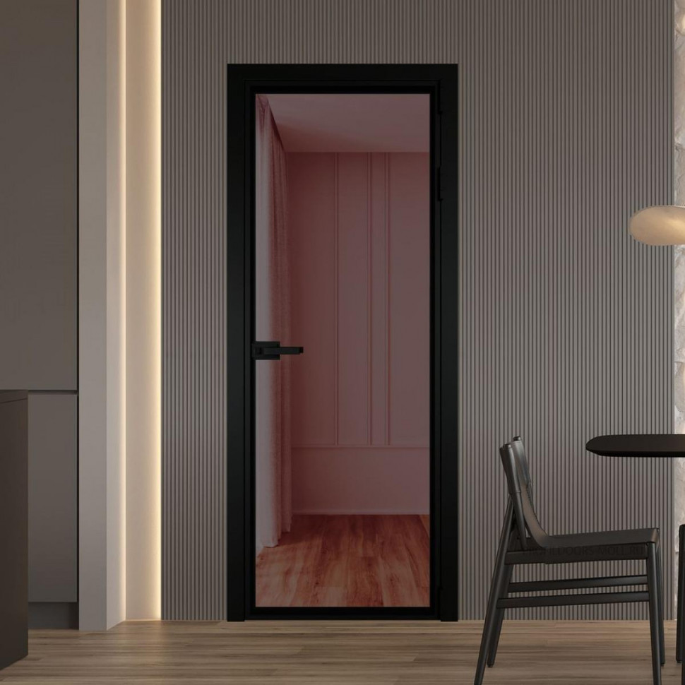 Межкомнатная дверь ProfilDoors 1 AV Золотистая бронза профиль Черный матовый
