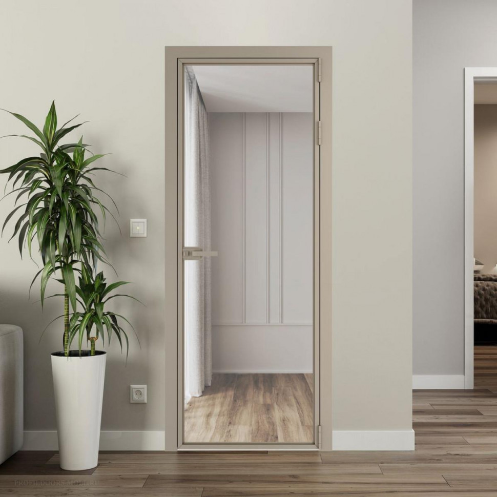 Межкомнатная дверь ProfilDoors 1 AX Прозрачное профиль Никель матовый