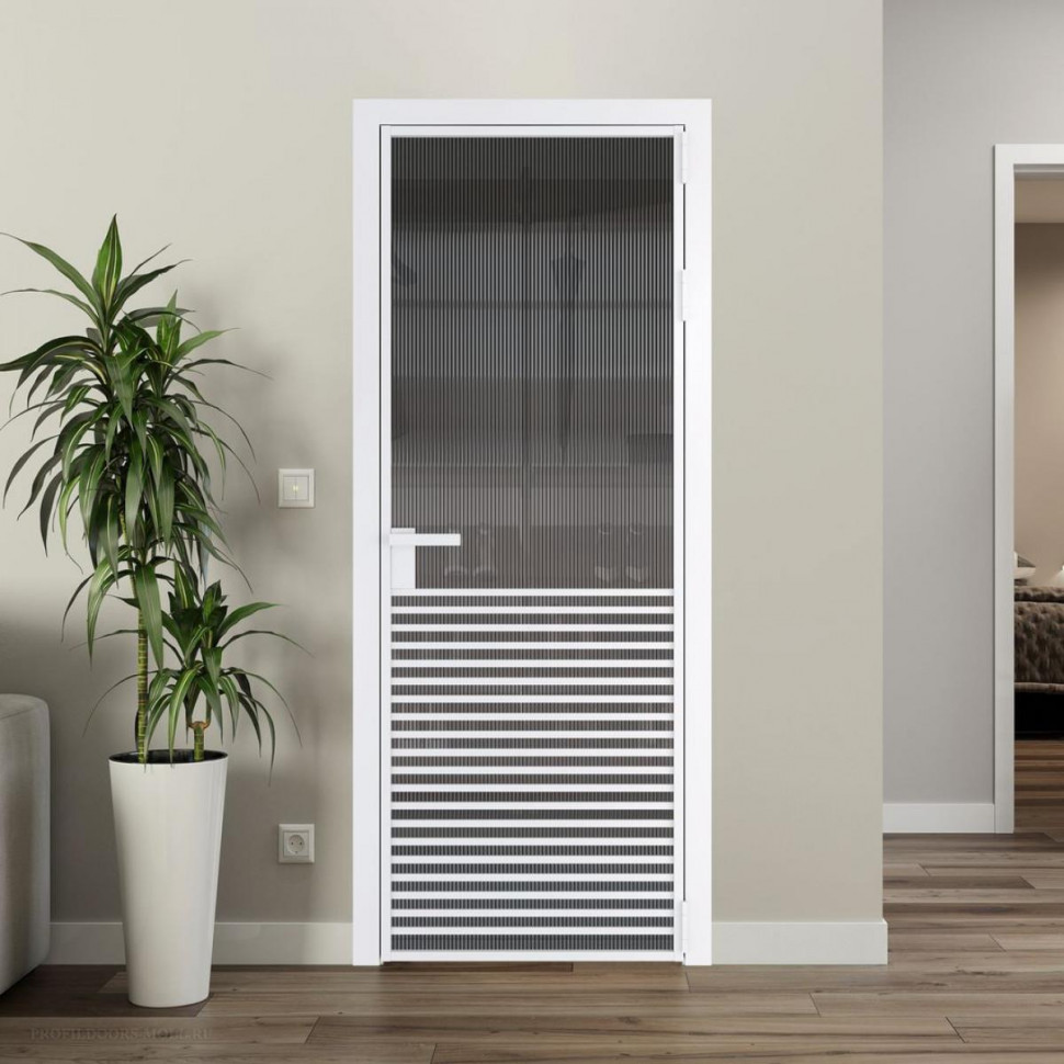 Межкомнатная дверь ProfilDoors 16 AG стекло Мору тонированное цвет профиля Вайт