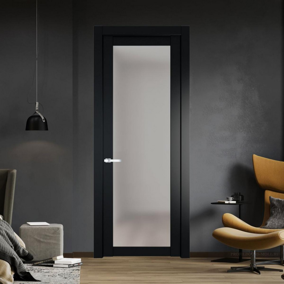 Межкомнатная дверь ProfilDoors 1.1.2 PD цвет Блэк вставка Матовое