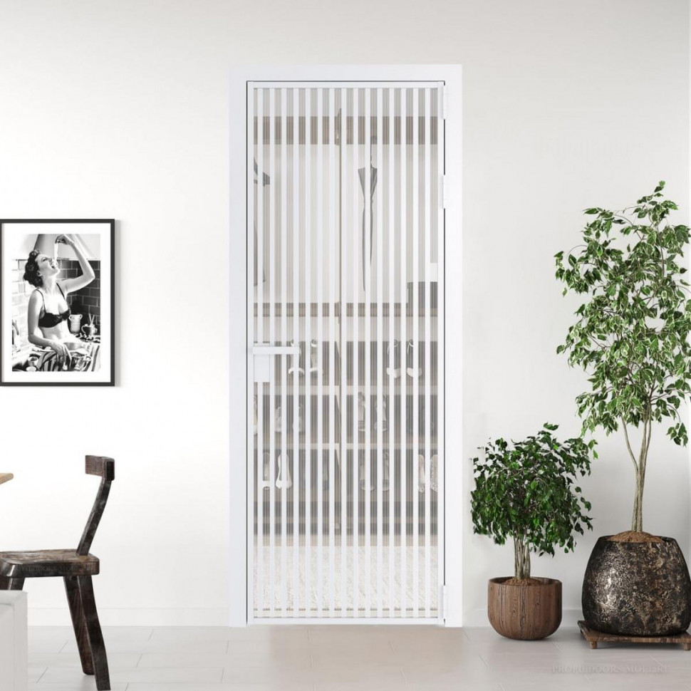 Межкомнатная дверь ProfilDoors 11 AG стекло Мору двухстороннее белое цвет профиля Вайт