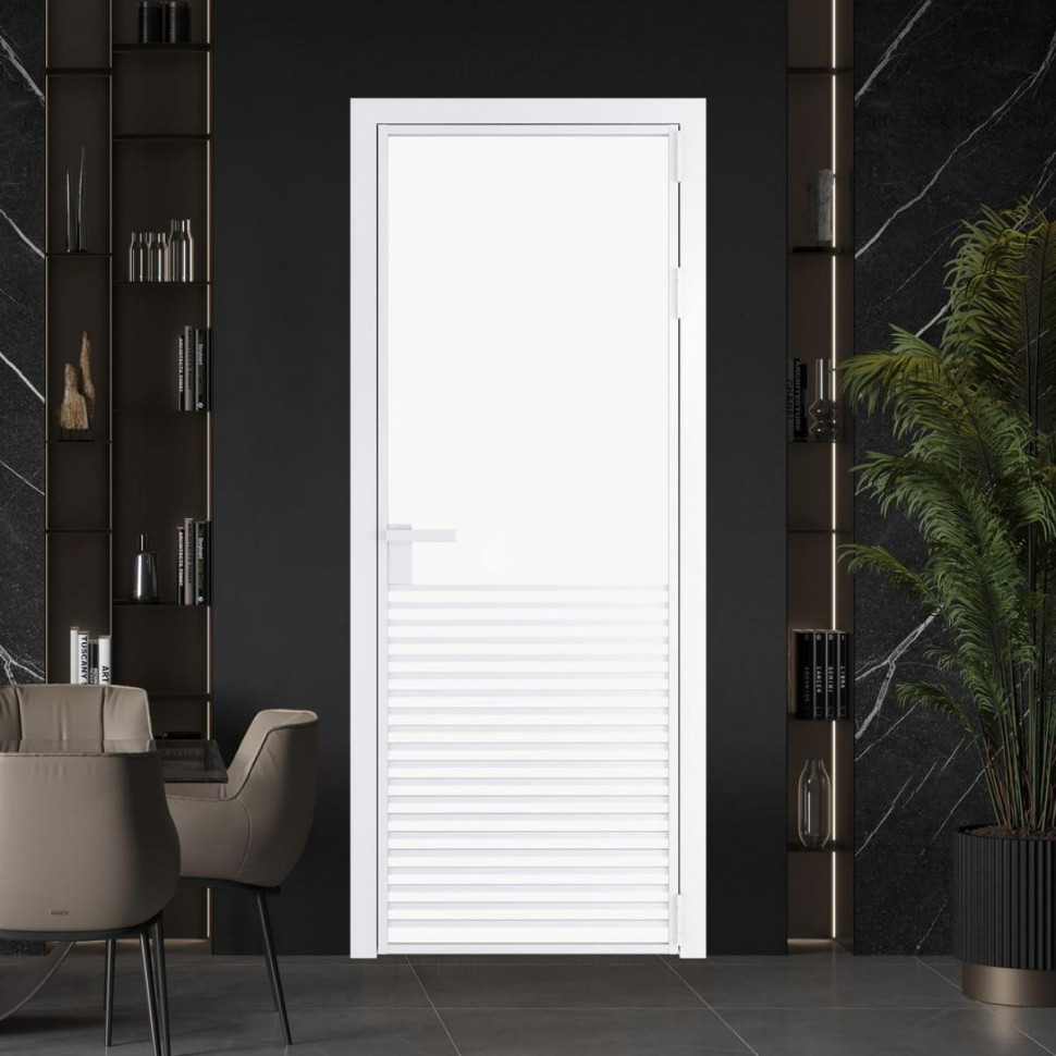 Межкомнатная дверь ProfilDoors 16 AG стекло Монохром белый просветленный триплекс цвет профиля Вайт