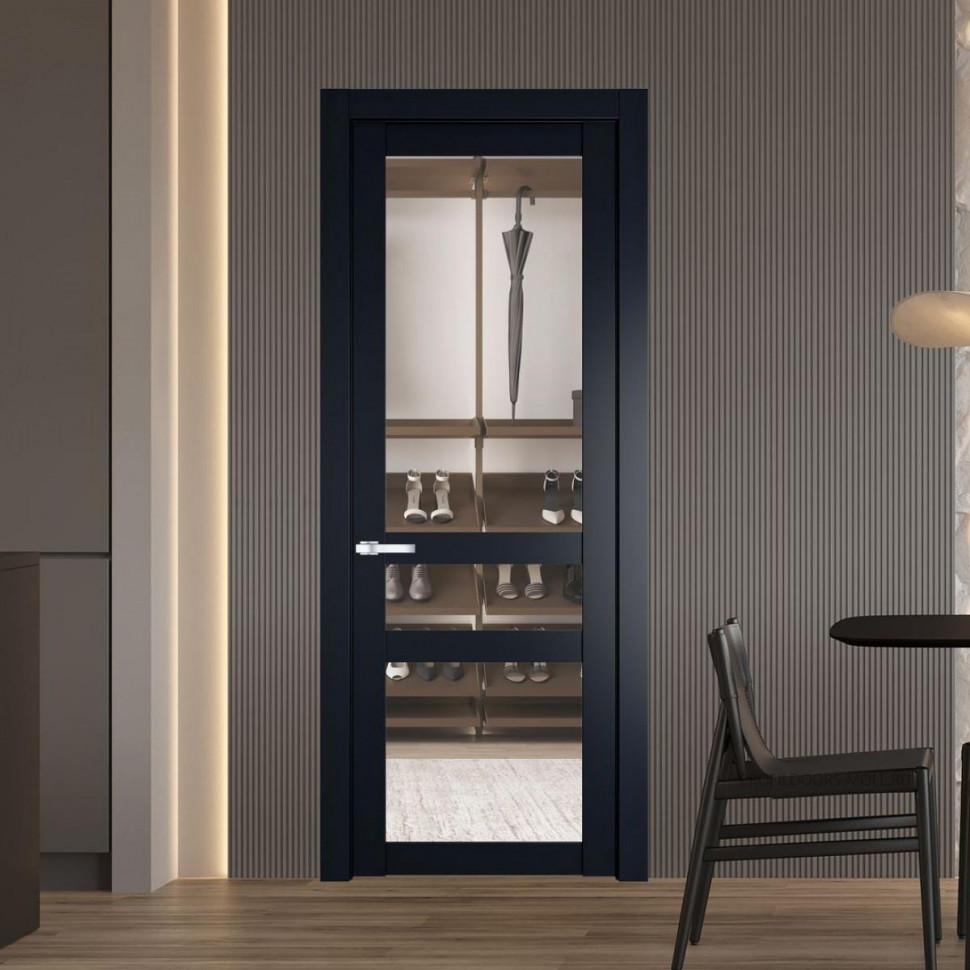 Межкомнатная дверь ProfilDoors 1.5.2 PD цвет Нэви Блу вставка Прозрачное