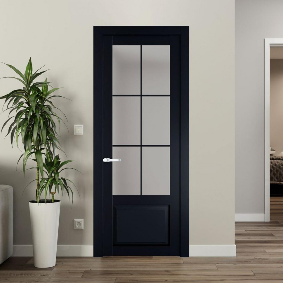 Межкомнатная дверь ProfilDoors 2.2.2 (р.6) PD цвет Нэви Блу вставка Матовое