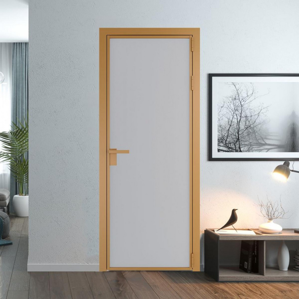 Межкомнатная дверь ProfilDoors 1 AP цвет Лайт грей элегант профиль Золото