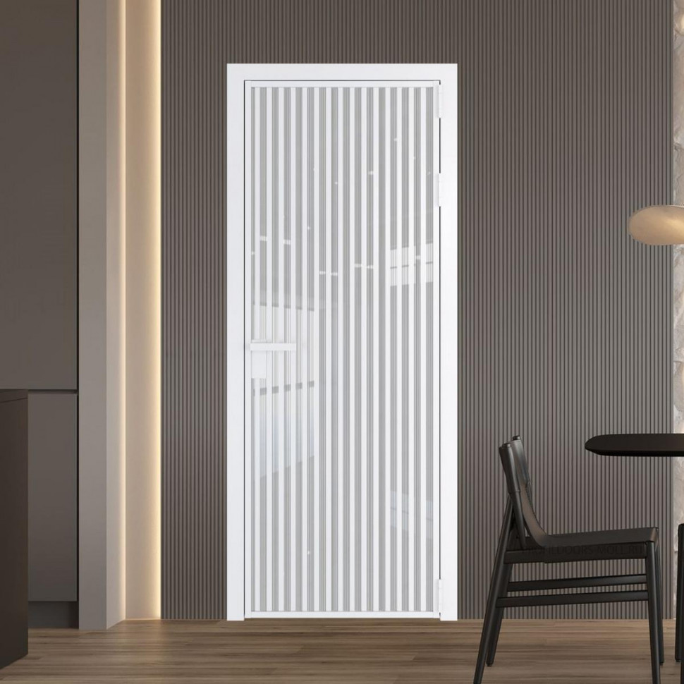 Межкомнатная дверь ProfilDoors 11 AG стекло Узор Страйп цвет профиля Вайт