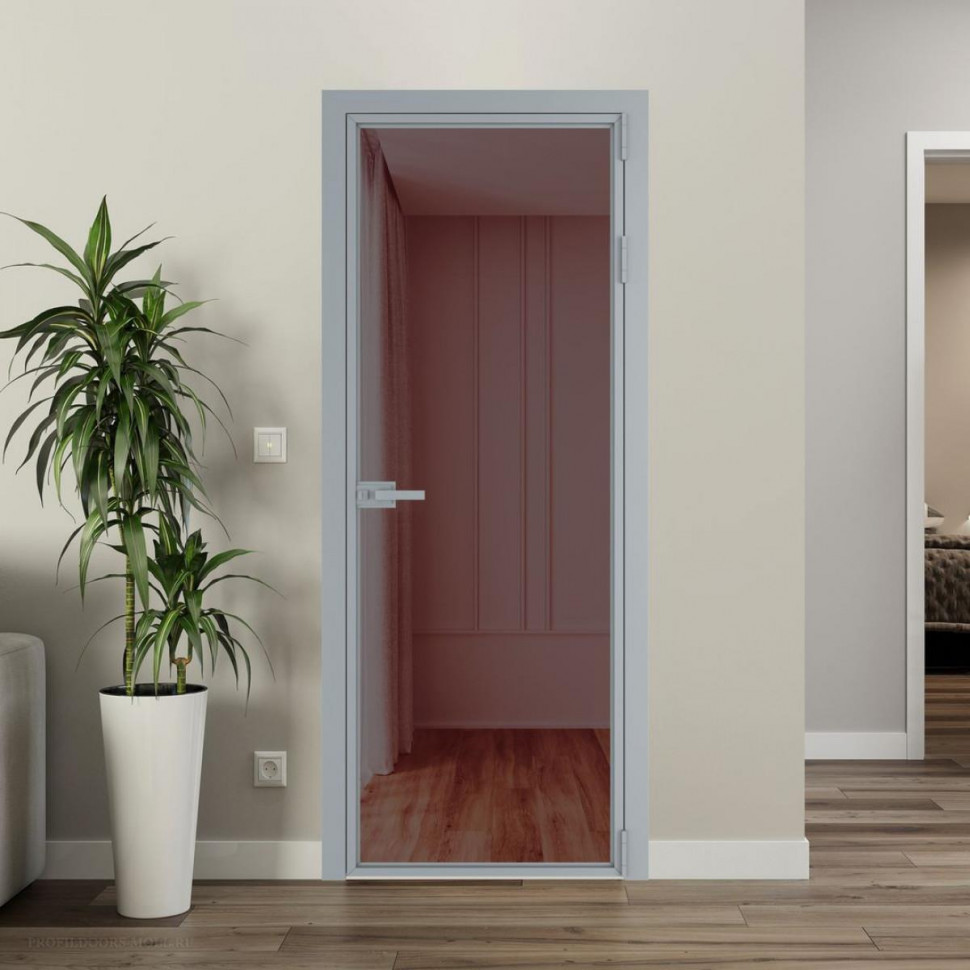 Межкомнатная дверь ProfilDoors 1 AX Золотистая бронза профиль Серебро