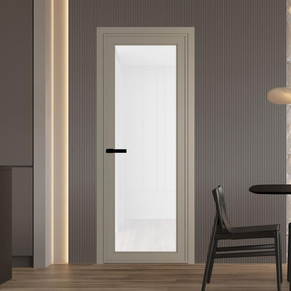Межкомнатная дверь ProfilDoors 1 AGP Триплекс белый профиль Никель матовый Без рисунка