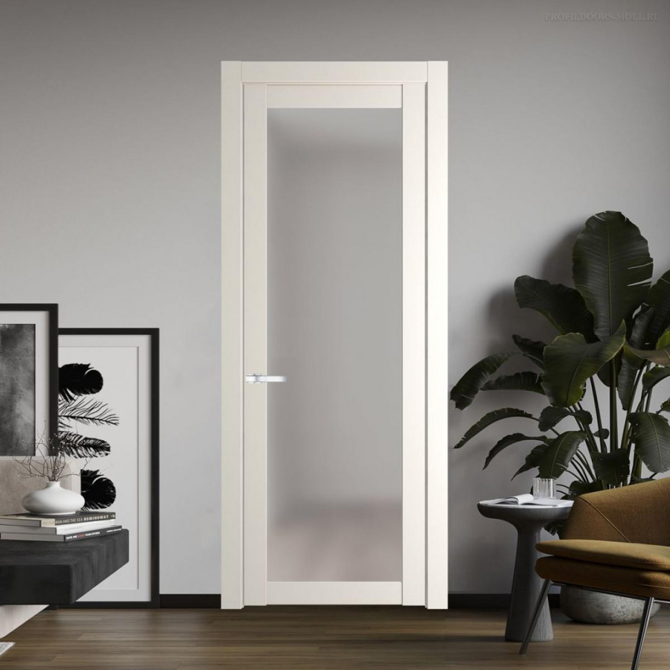 Межкомнатная дверь ProfilDoors 1.1.2 PD цвет Перламутр белый вставка Матовое