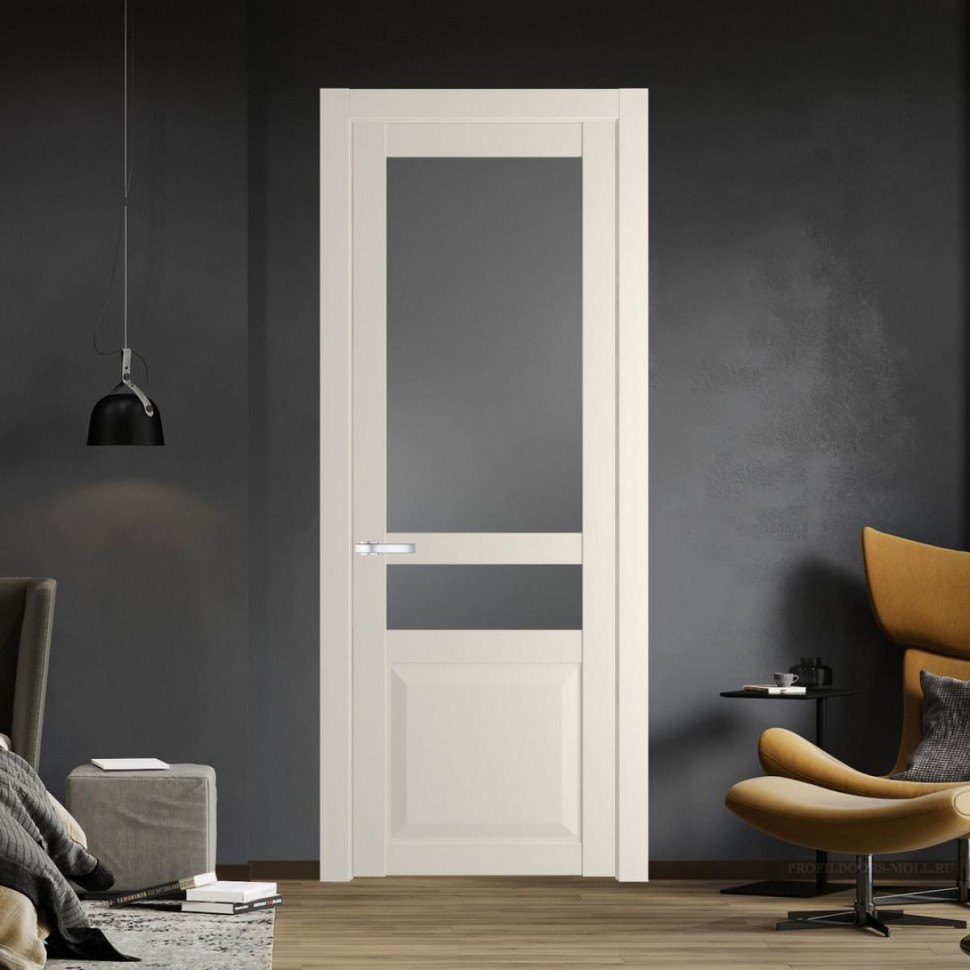 Межкомнатная дверь ProfilDoors 1.5.4 PD цвет Кремовая Магнолия вставка Графит