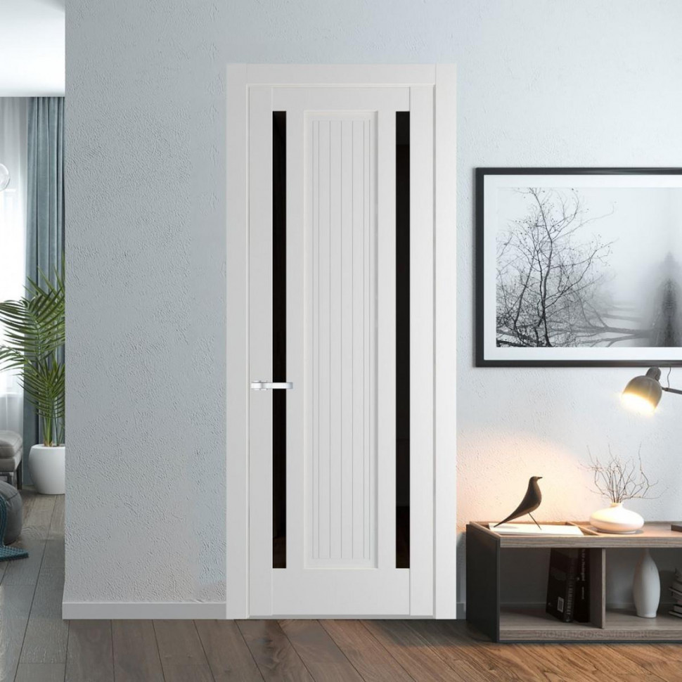 Межкомнатная дверь ProfilDoors 3.5.1PM Крем Вайт Черное тонированное