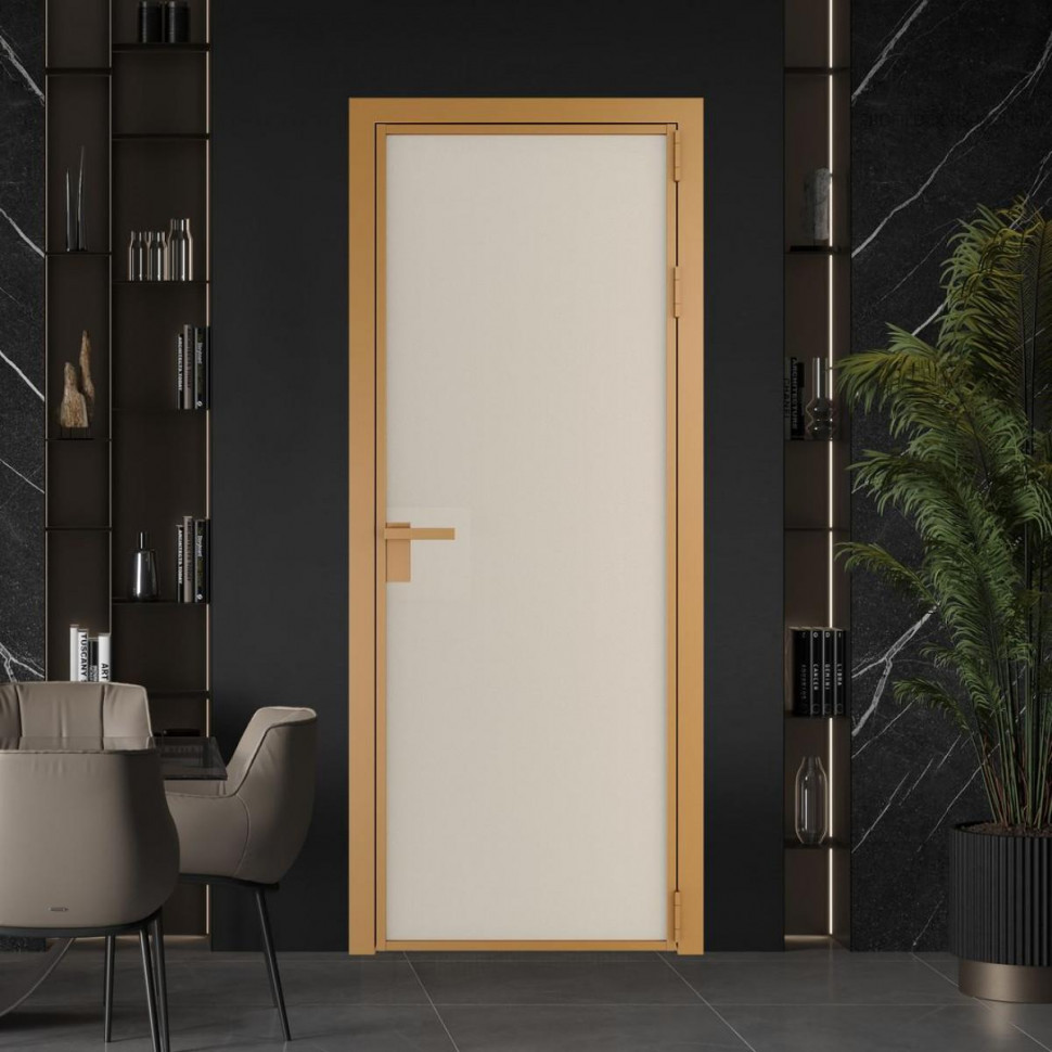 Межкомнатная дверь ProfilDoors 1 AP цвет Перламутр белый элегант профиль Золото