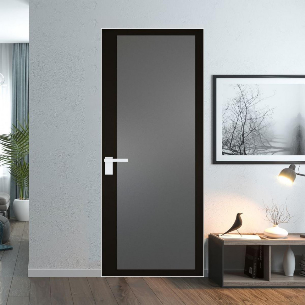 Межкомнатная дверь ProfilDoors 2 AGK цвет Мателюкс графит черный прокрас кромка Вайт