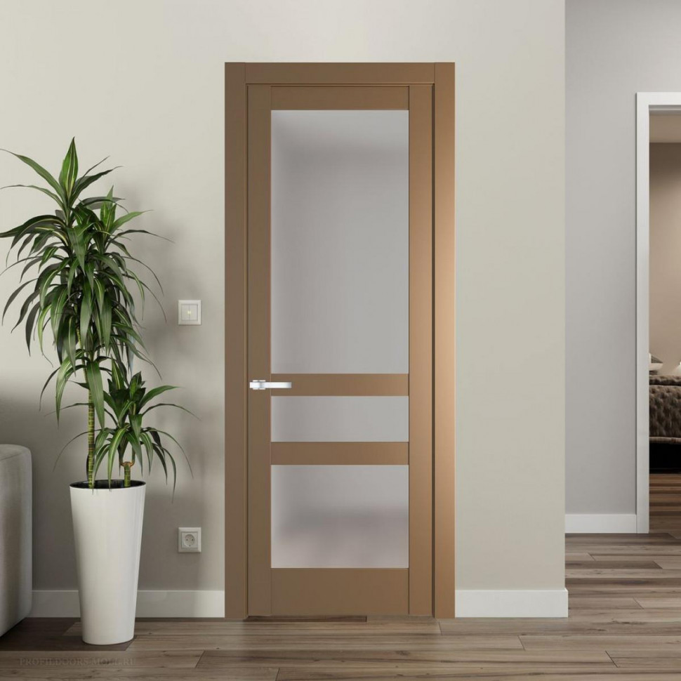 Межкомнатная дверь ProfilDoors 3.5.2 PD цвет Перламутр золото вставка Матовое