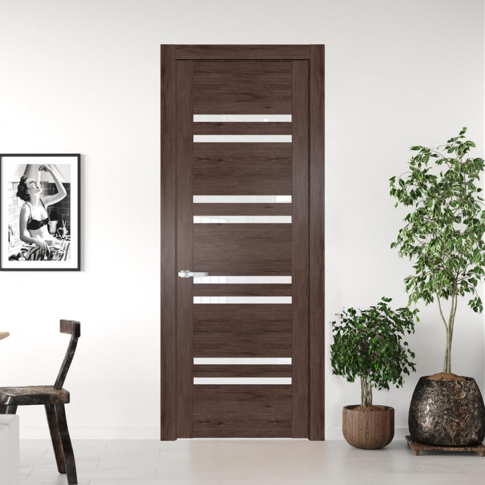 Межкомнатная дверь ProfilDoors 1.6 N Дуб Тобакко с стеклом триплекс белым