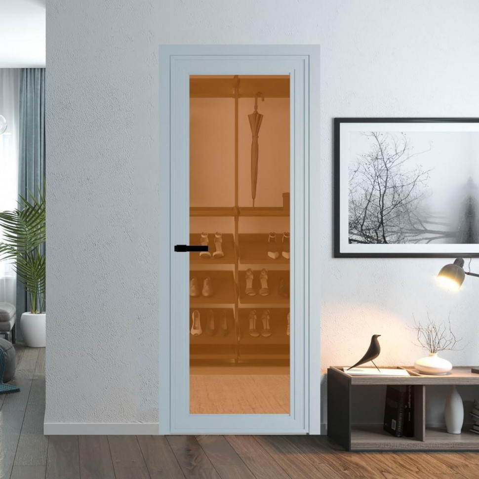 Межкомнатная дверь ProfilDoors 1 AGP Золотистая бронза профиль Серебро Без рисунка
