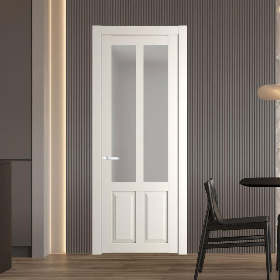 Межкомнатная дверь ProfilDoors 2.8.2 PD цвет Перламутр белый вставка Матовое