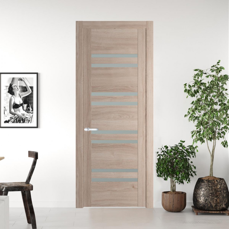 Межкомнатная дверь ProfilDoors 1.6 N Дуб Сонома с матовым с двух сторон стеклом