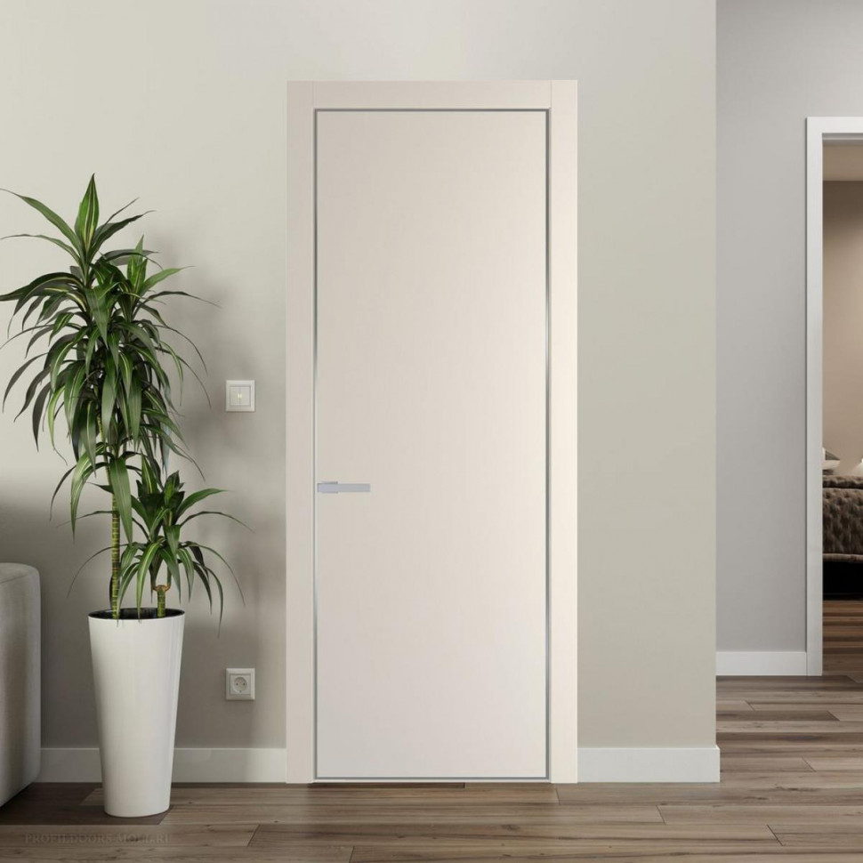 Межкомнатная дверь ProfilDoors 1 PA Кремовая Магнолия с профилем Серебро