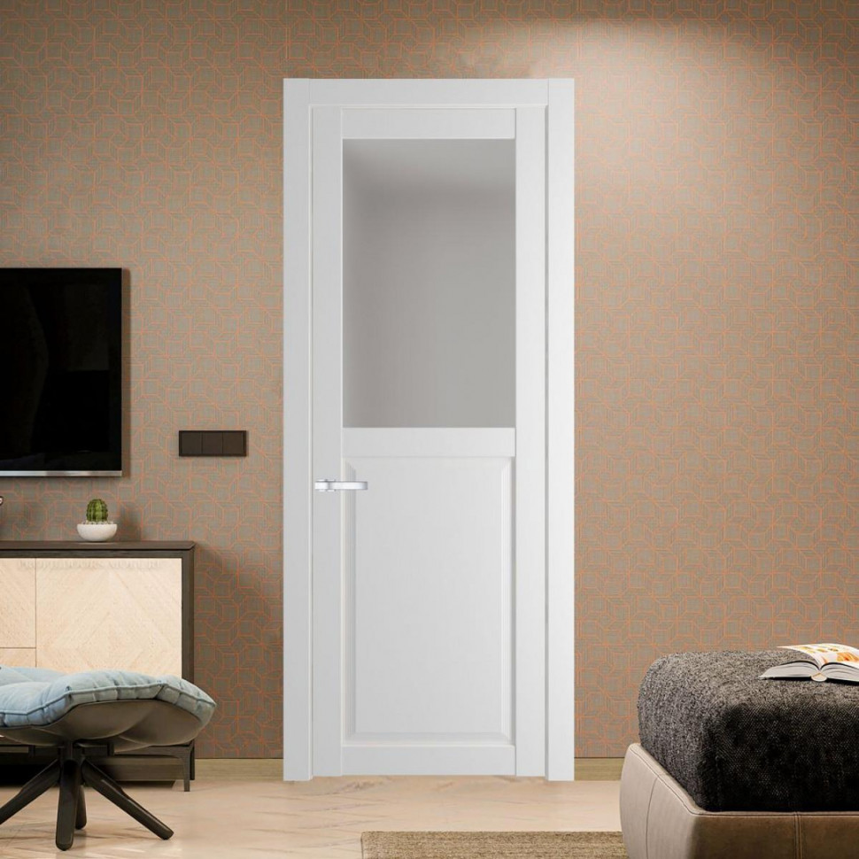 Межкомнатная дверь ProfilDoors 2.6.2 PD цвет Крем Вайт вставка Матовое