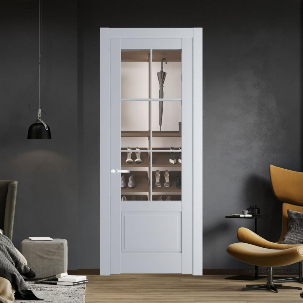 Межкомнатная дверь ProfilDoors 3.2.2 (р.6) PD цвет Лайт Грей вставка Прозрачное