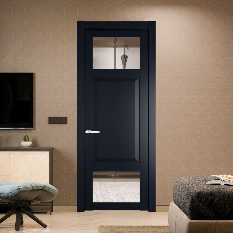 Межкомнатная дверь ProfilDoors 1.3.4 PD цвет Нэви Блу вставка Прозрачное