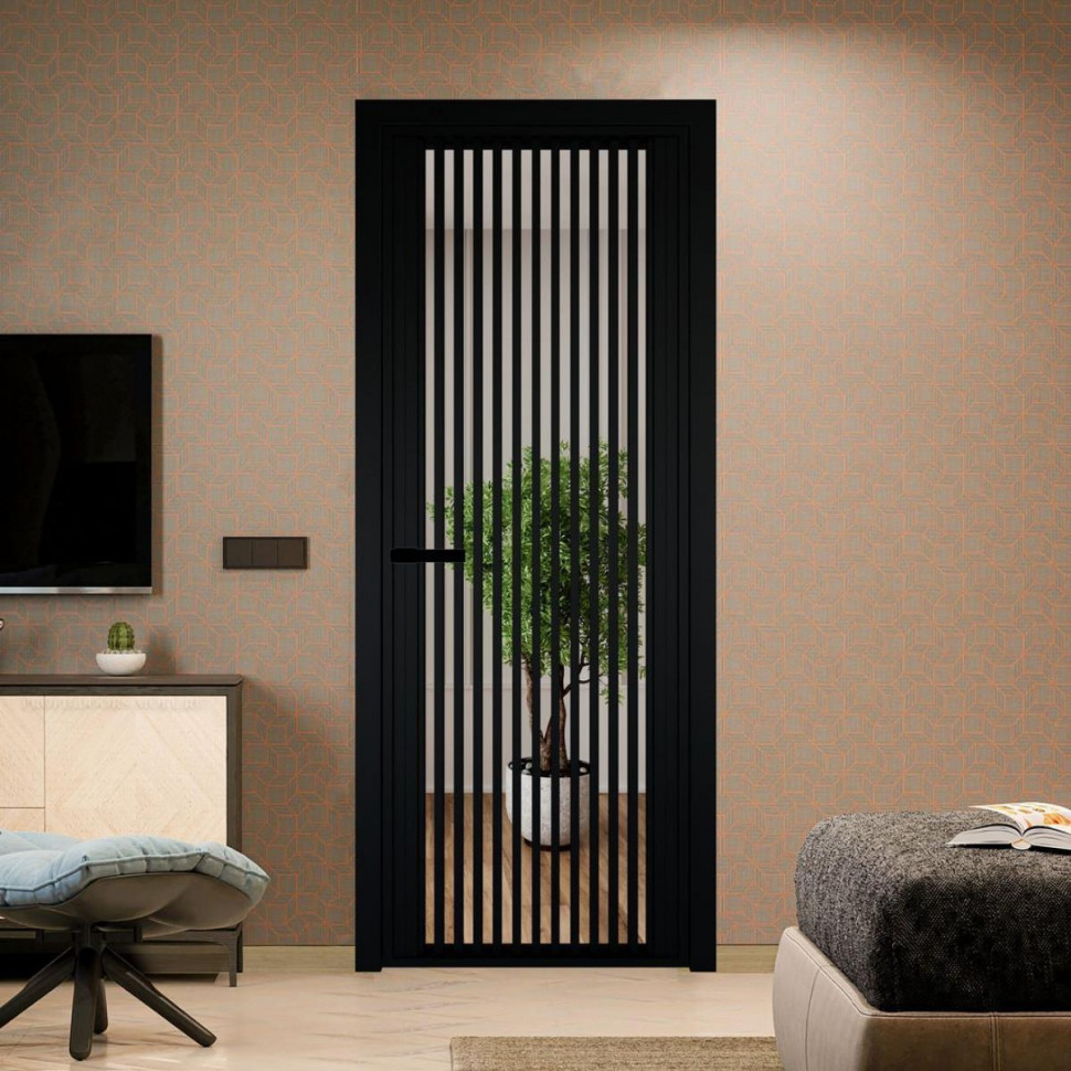 Межкомнатная дверь ProfilDoors 3 AGP Зеркало профиль Черный матовый