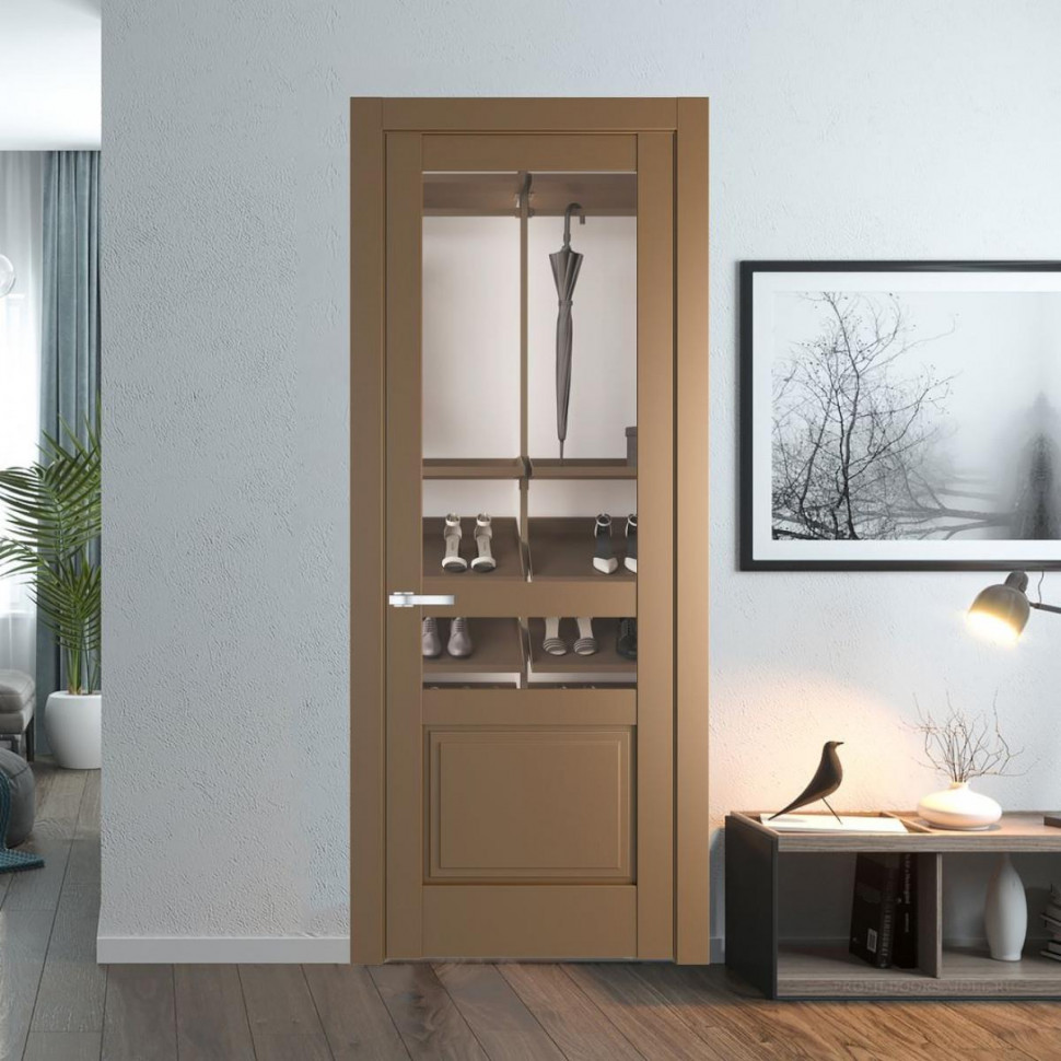 Межкомнатная дверь ProfilDoors 3.5.4 PD цвет Перламутр золото вставка Прозрачное
