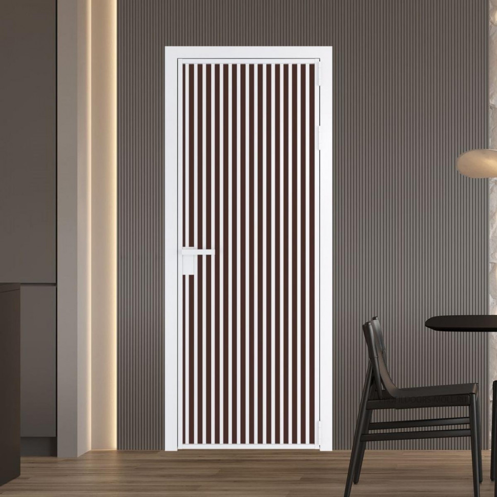 Межкомнатная дверь ProfilDoors 11 AG стекло Монохром шоколад триплекс цвет профиля Вайт