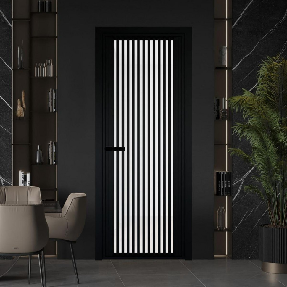 Межкомнатная дверь ProfilDoors 3 AGP Триплекс белый профиль Черный матовый