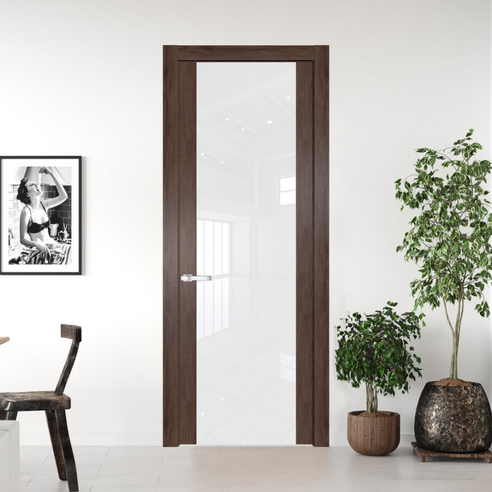 Межкомнатная дверь ProfilDoors 1.13 N Дуб Тобакко с стеклом триплекс белым