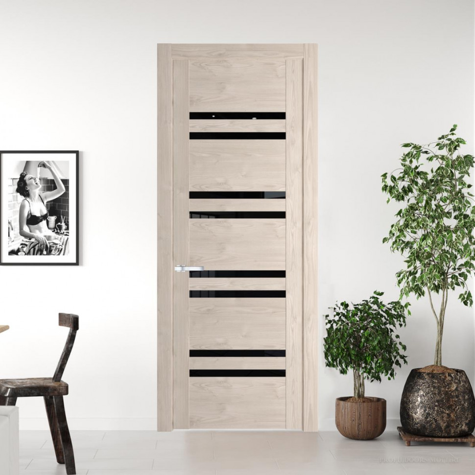 Межкомнатная дверь ProfilDoors 1.6 N Каштан светлый с стеклом триплекс черным