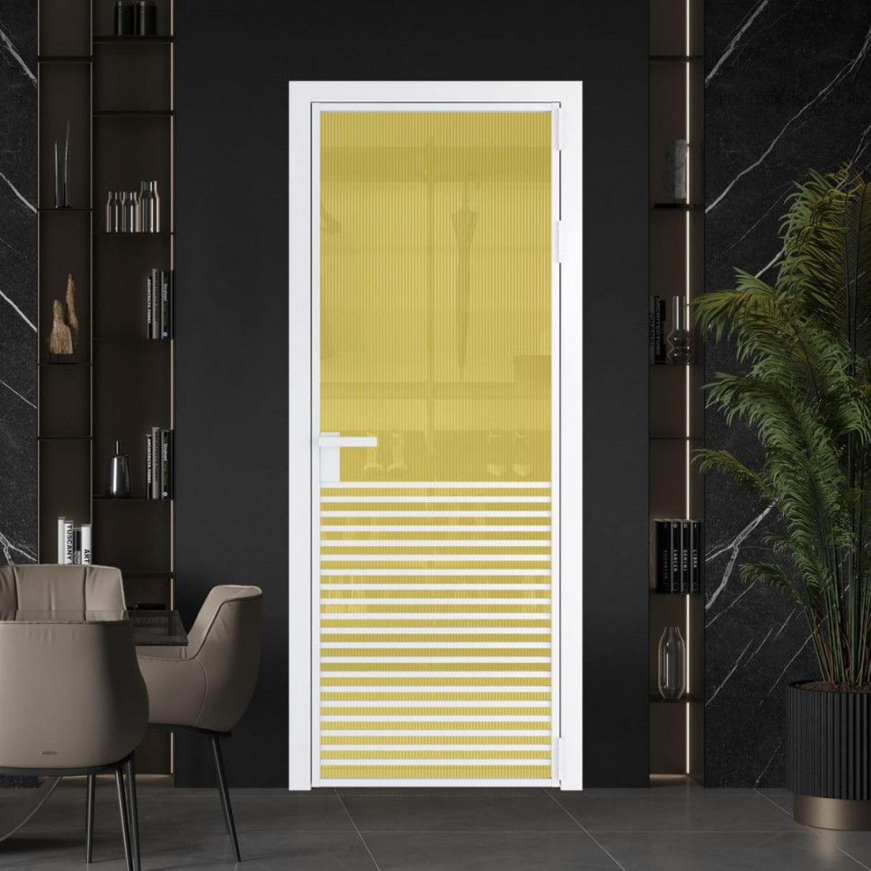 Межкомнатная дверь ProfilDoors 16 AG стекло Мору золото цвет профиля Вайт