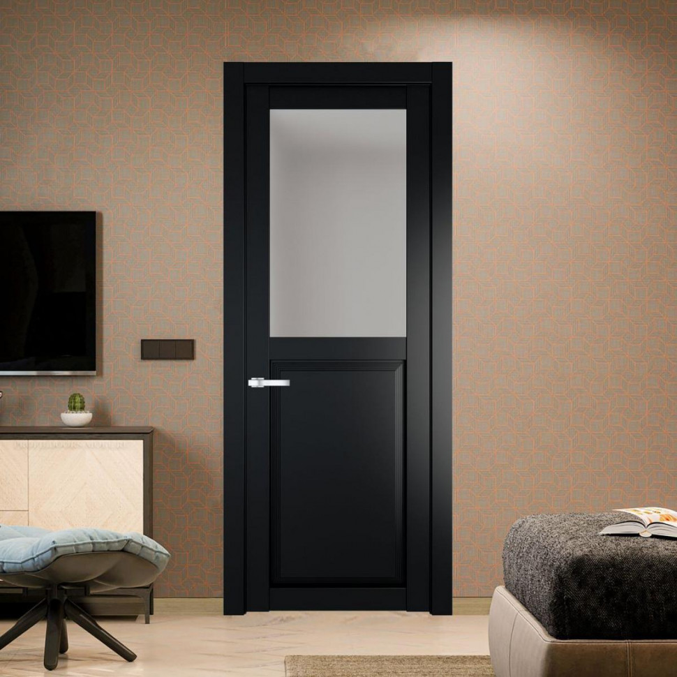 Межкомнатная дверь ProfilDoors 2.6.2 PD цвет Блэк вставка Матовое
