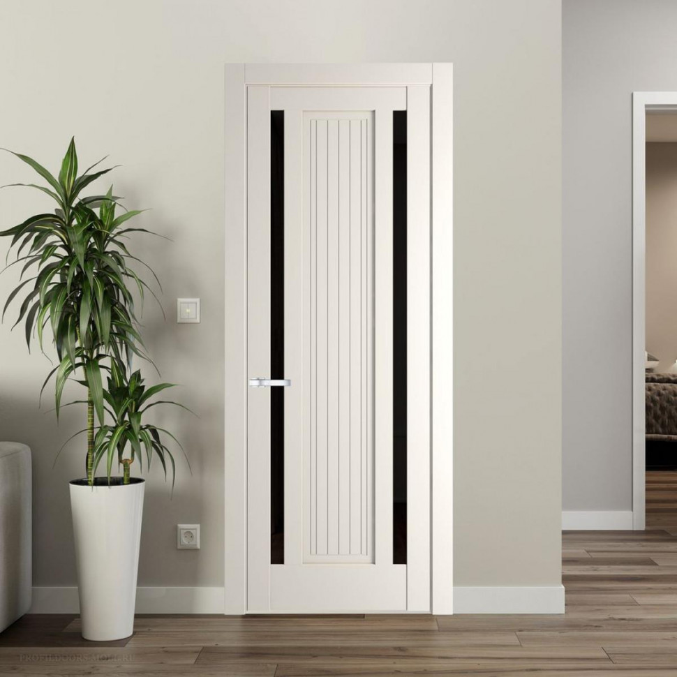 Межкомнатная дверь ProfilDoors 3.5.1PM Перламутр белый Черное тонированное