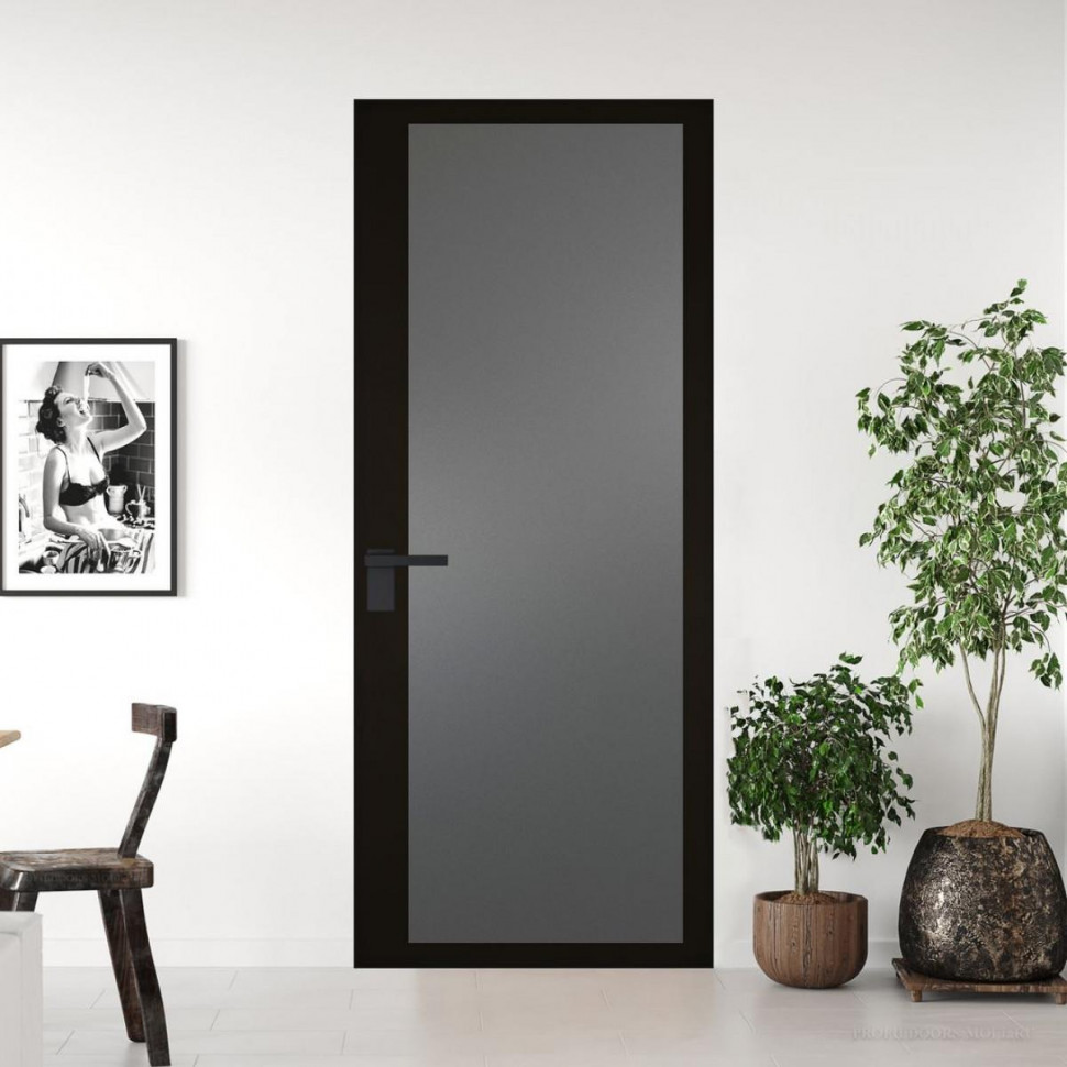 Межкомнатная дверь ProfilDoors 2 AGK цвет Мателюкс графит черный прокрас кромка Черный матовый