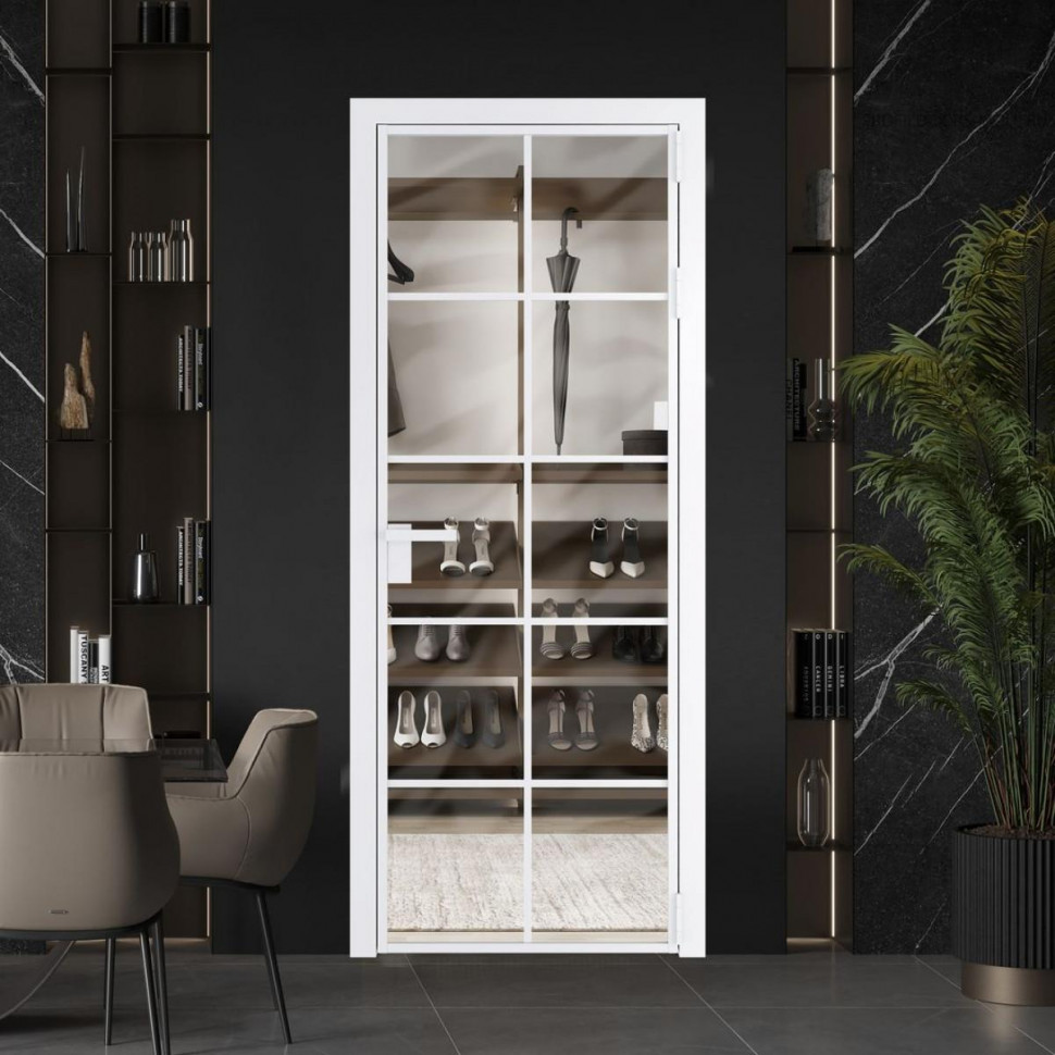 Межкомнатная дверь ProfilDoors 4 AG стекло Прозрачное цвет профиля Вайт