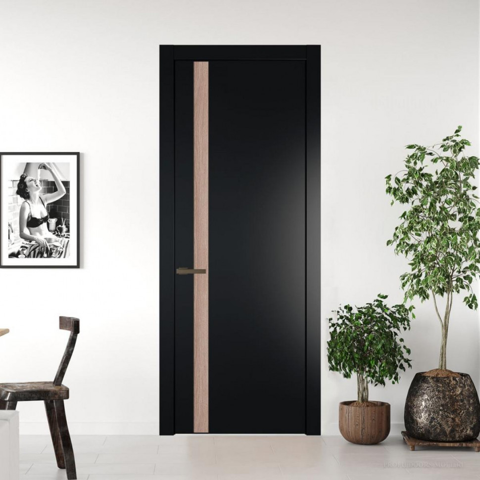 Межкомнатная дверь ProfilDoors 18 PW Блэк Дуб Сонома молдинг Деорэ