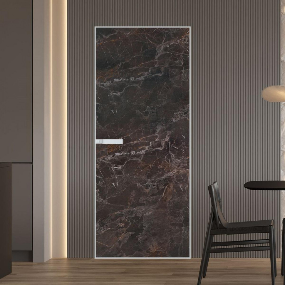 Межкомнатная дверь ProfilDoors 1 AGN композитная панель Мрамор профиль Вайт короб без наличника