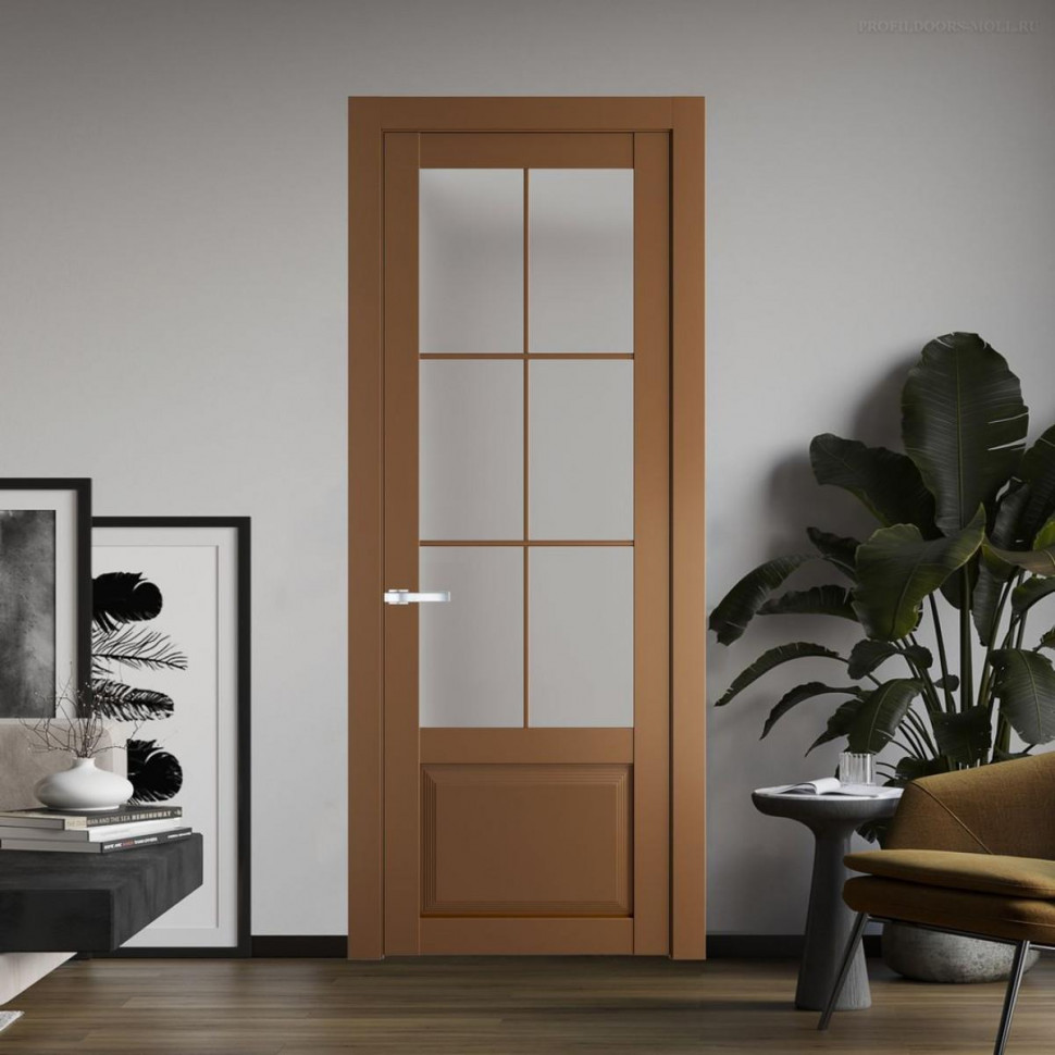 Межкомнатная дверь ProfilDoors 2.2.2 (р.6) PD цвет Перламутр золото вставка Матовое