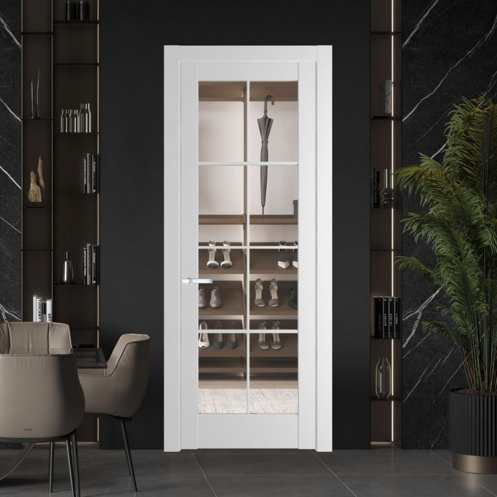 Межкомнатная дверь ProfilDoors 3.1.2 (р.8) PD цвет Крем Вайт вставка Прозрачное