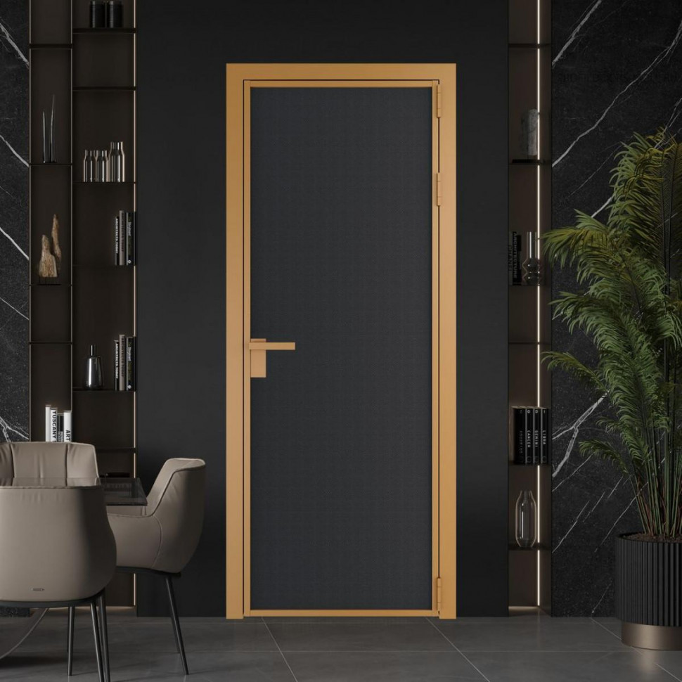 Межкомнатная дверь ProfilDoors 1 AP цвет Блэк элегант профиль Золото