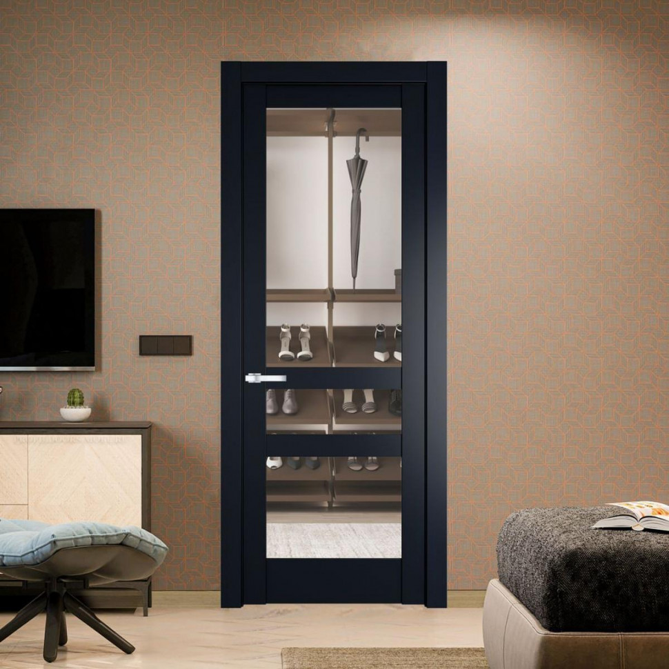 Межкомнатная дверь ProfilDoors 3.5.2 PD цвет Нэви Блу вставка Прозрачное