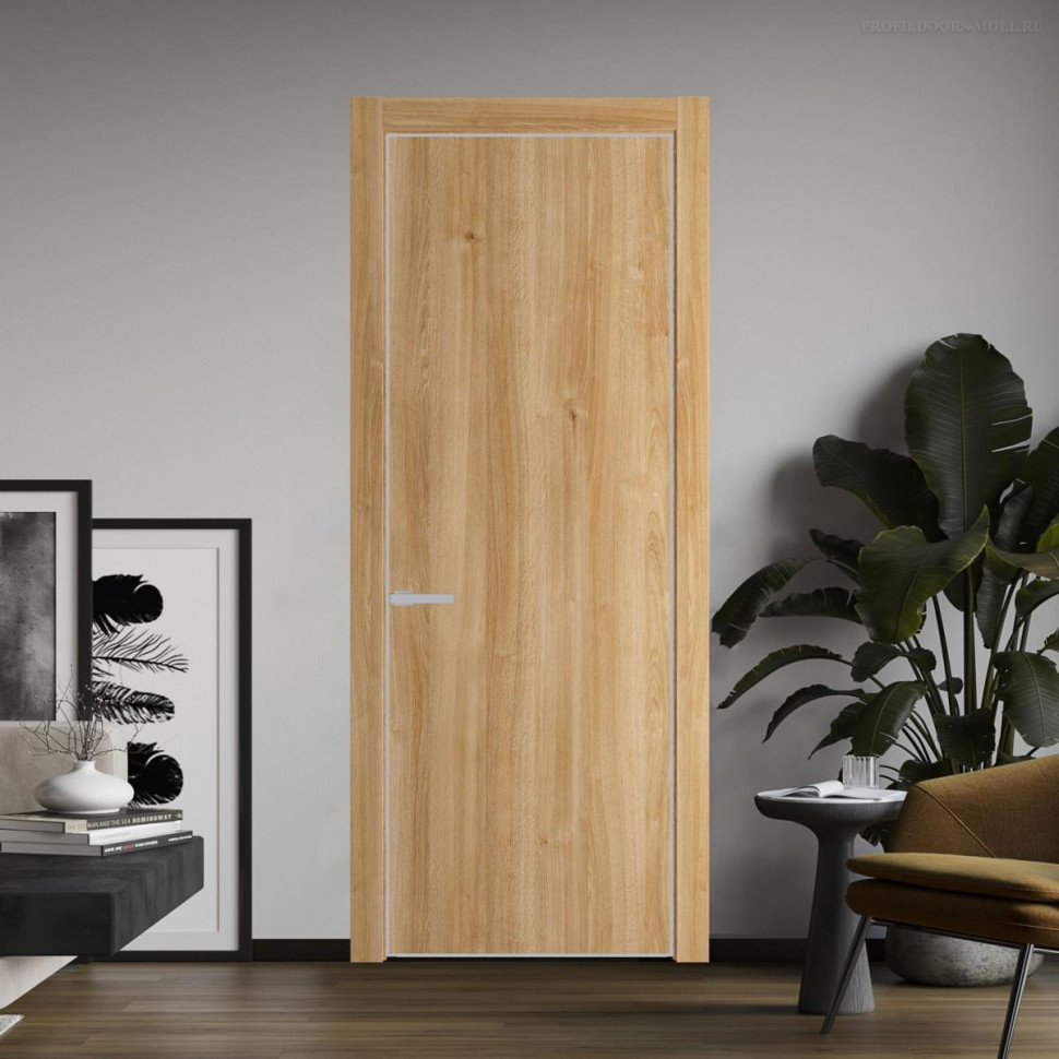 Межкомнатная дверь ProfilDoors 1 NE Дуб Карамель с кромкой Матовая